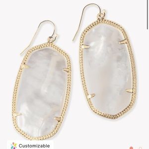 Danielle Gold Statement Earrings in Ivory Mother-of-Pearl